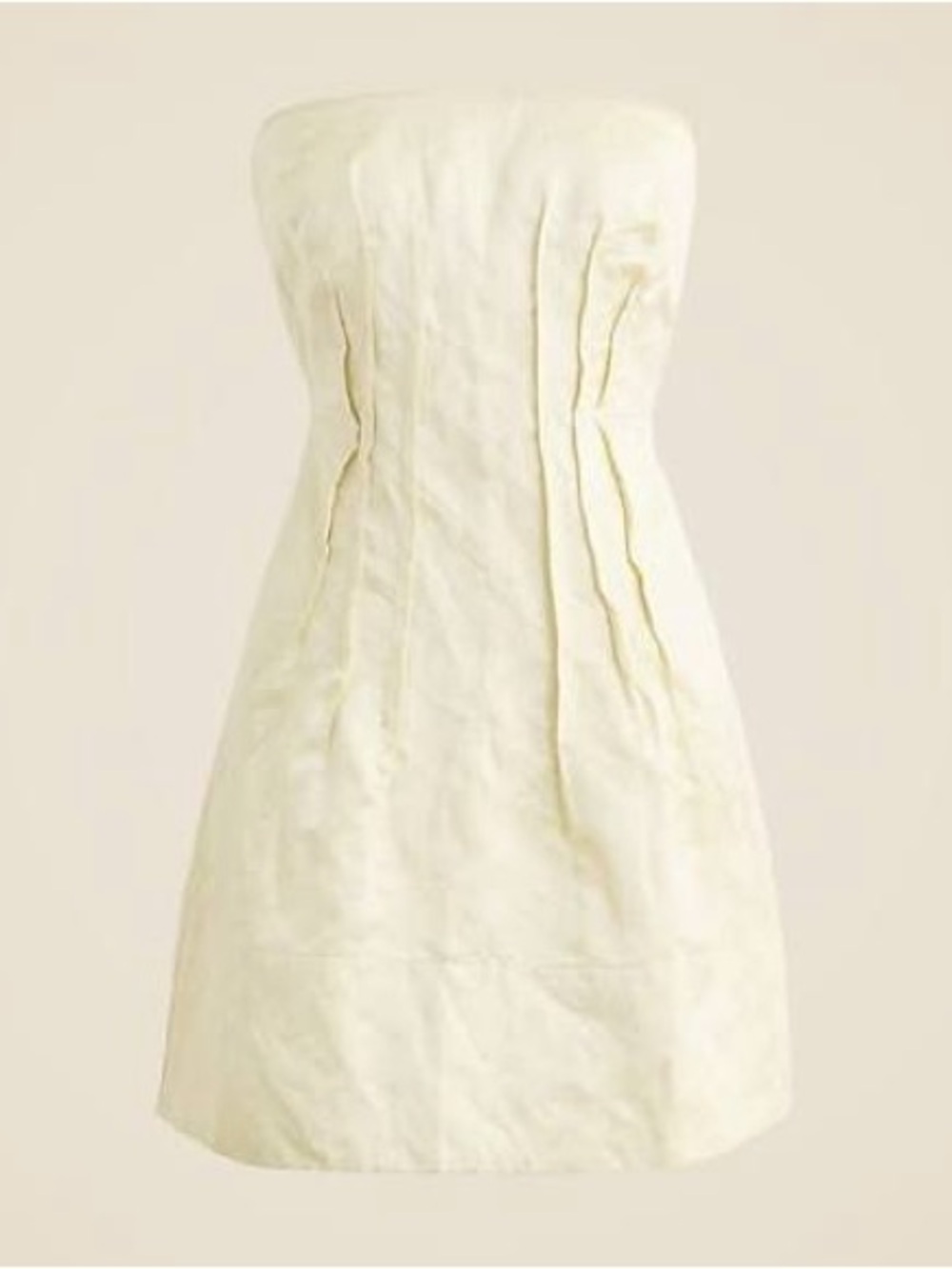 NWT J. Crew Collection Cream Strapless Mini Dress in Memory Satin